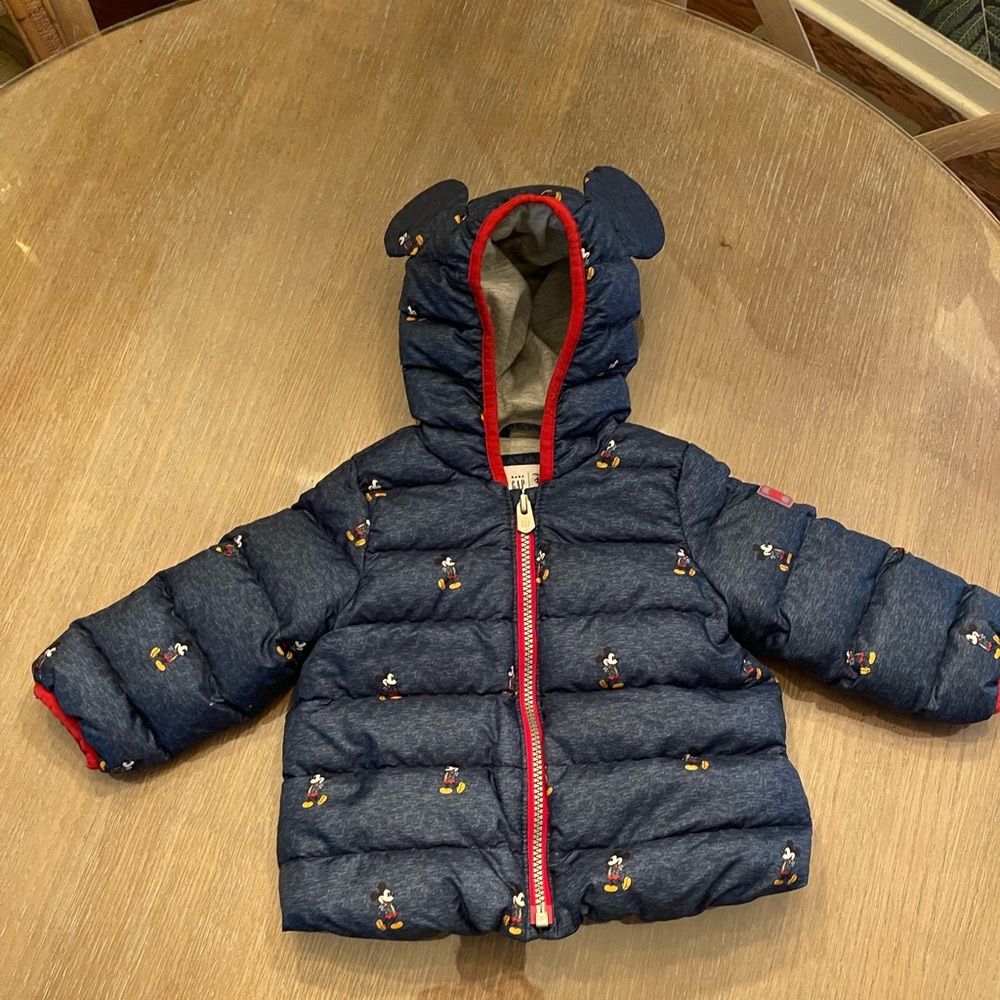 Baby Gap Disney Puffer Jacket Mickey Mouse